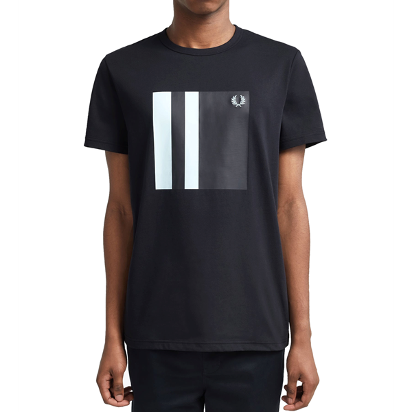 Fred Perry - Tipped Graphic T-Shirt - Navy
