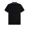 Fred Perry - Twin Tipped Polo Shirt - Black/ Coral Heat/ Silver Blue