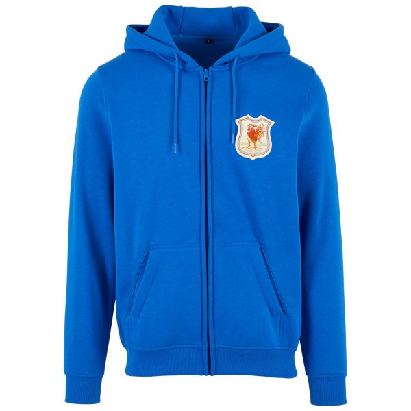 Rugby Vintage - France 1924 Retro Rugby Zipped Hoodie - Blue