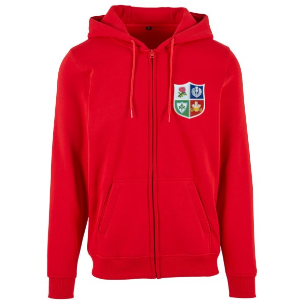 Rugby Vintage - British & Irish Lions Retro Rugby Zipped Hoodie 1970s - Red
