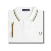 Fred Perry - Twin Tipped Polo Shirt - Snow White/ Blue/ Caramel