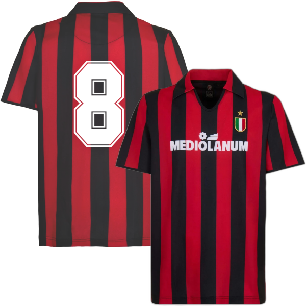 AC Milan Retro Voetbalshirt 1988-1989 + Nummer 8
