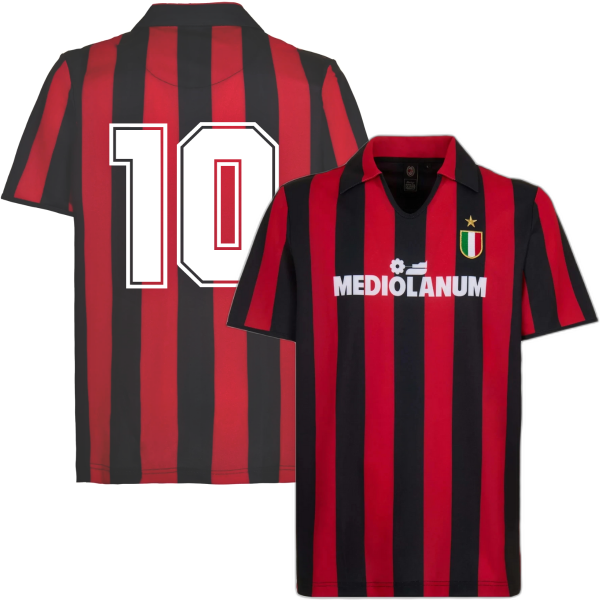 AC Milan Retro Voetbalshirt 1988-1989 + Nummer 10 GULLIT