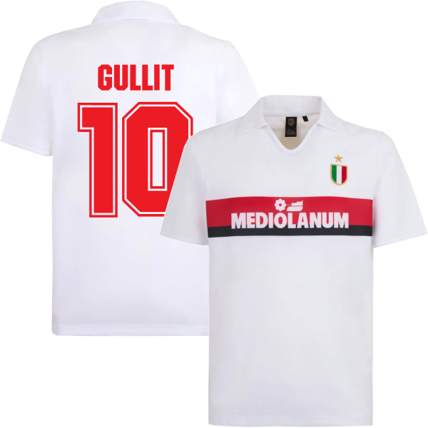 AC Milan Retro Football Away Shirt 1988-1989 + Gullit 10
