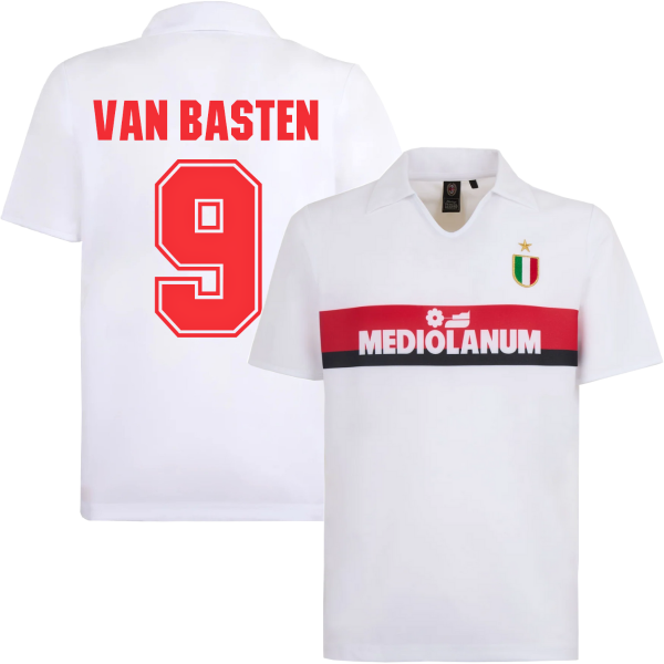 AC Milan Retro Uitshirt 1988-1989 + Van Basten 9