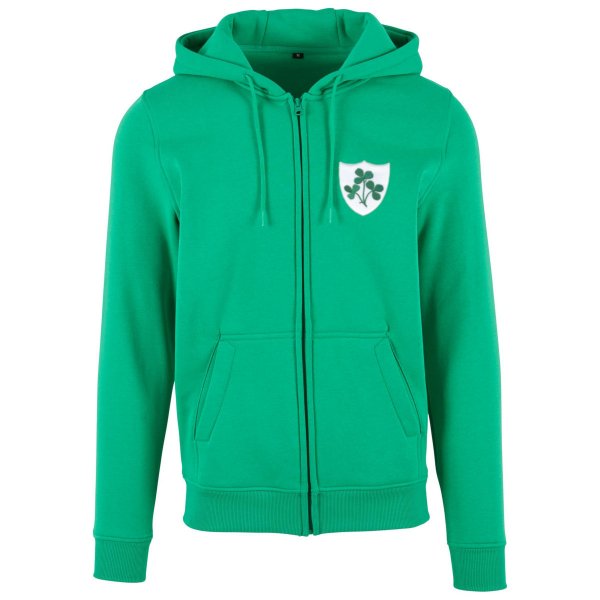 Rugby Vintage - Ierland Retro Rugby Zip Hoodie 1970s - Groen