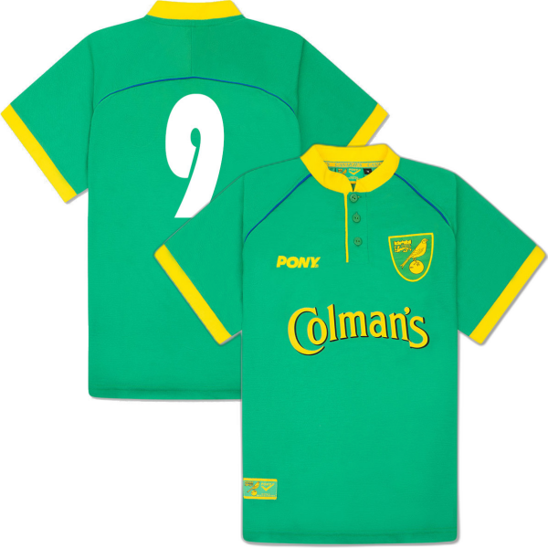 Pony - Norwich City FC Retro Football Shirt Away 1997-1999 + Number 9