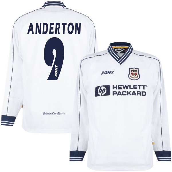 Pony - Tottenham Hotspur Retro Football Shirt 1996-1998 (Long Sleeves) + Anderton 9