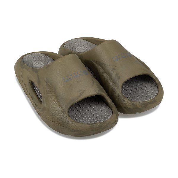Cruyff - Recovery Hex-Tech Slides - Olive/ Grey