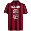 AC Milan Retro Football Shirt 1988 + Maldini 3 (Photo Style)