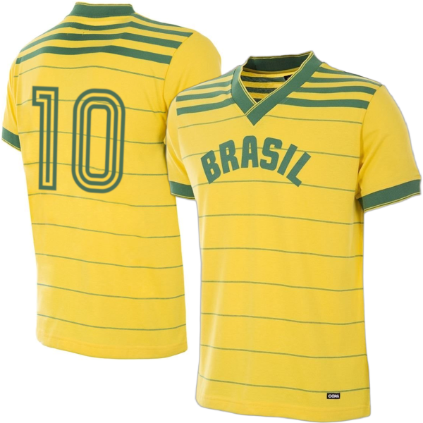 Brazil Retro Football Shirt 1984 + Number 10