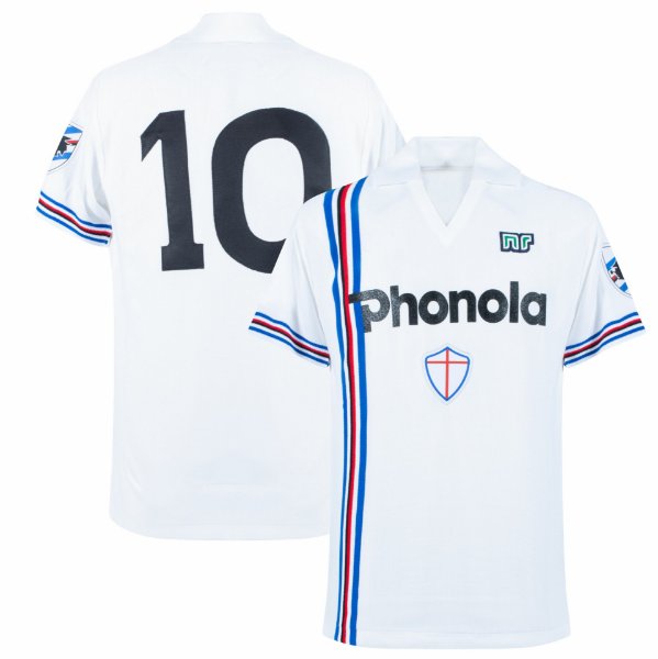 NR Nicola Raccuglia - Sampdoria Official Retro Shirt Away 1986-1987 + Number 10 (Mancini)