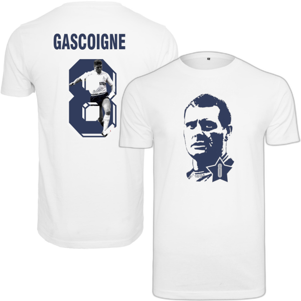 FC Eleven - Paul 'Gazza' Gascoigne T-Shirt - Wit + Nummer 8