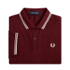 Picture of Fred Perry - Twin Tipped Polo Shirt - Oxblood/ Ecru
