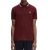 Picture of Fred Perry - Twin Tipped Polo Shirt - Oxblood/ Ecru