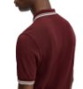 Picture of Fred Perry - Twin Tipped Polo Shirt - Oxblood/ Ecru