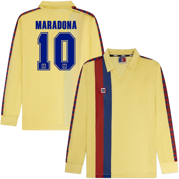 Meyba - Barcelona Football Shirt Away 1981-1985 (Long Sleeve) + Maradona 10