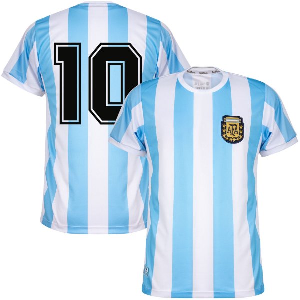 Argentinië Retro Voetbalshirt WK 1986 + Nummer 10