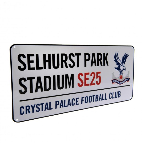 Crystal Palace Street Sign - White (40cm x 18cm)