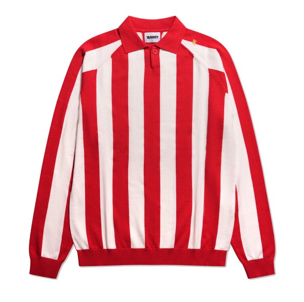 Robey - Retro Knit Voetbalshirt - Rood/ Wit