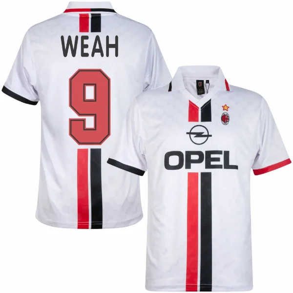 AC Milan Retro Football Shirt Away 1995-1996 + Weah 9