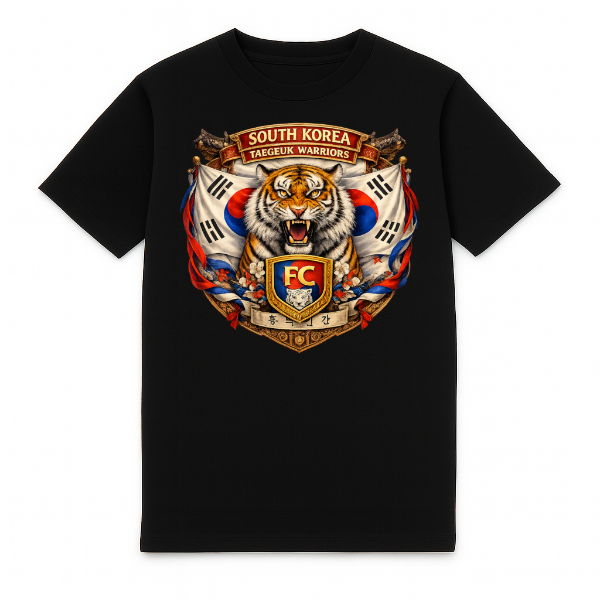 FC ELEVEN - South Korea Taegkeuk Warriors Heavy T-Shirt  - Black