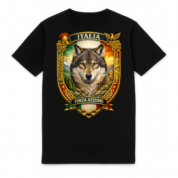 FC ELEVEN - Italia Forza Azzurri Heavy T-Shirt - Black