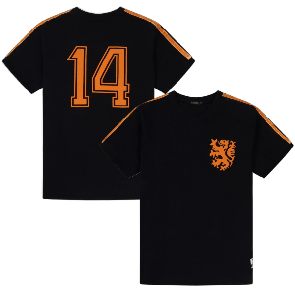 Cruyff - Holland Retro Voetbalshirt WK 1974 + Nummer 14 - Zwart